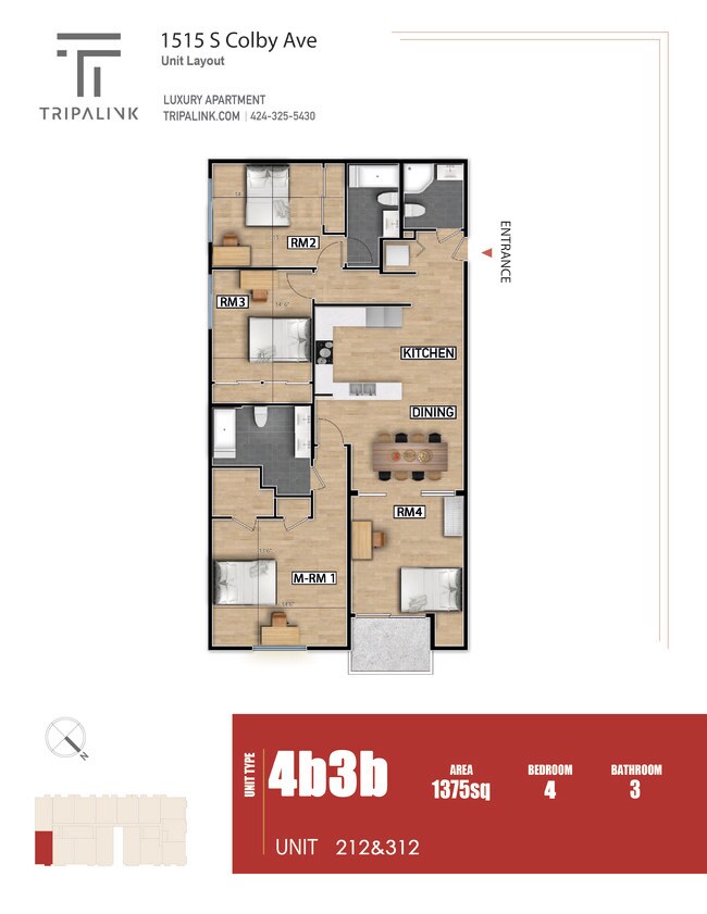 Floorplan - 1515 Colby Ave