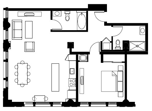 1BR/2BA - Union Lofts