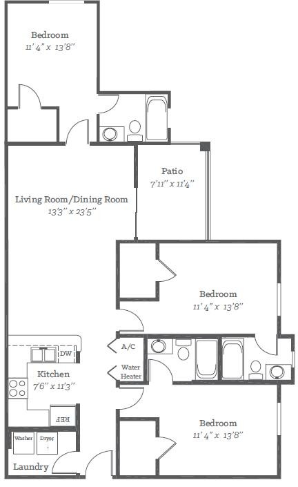 Floorplan - The Fountains Apartments - Phase I &  II