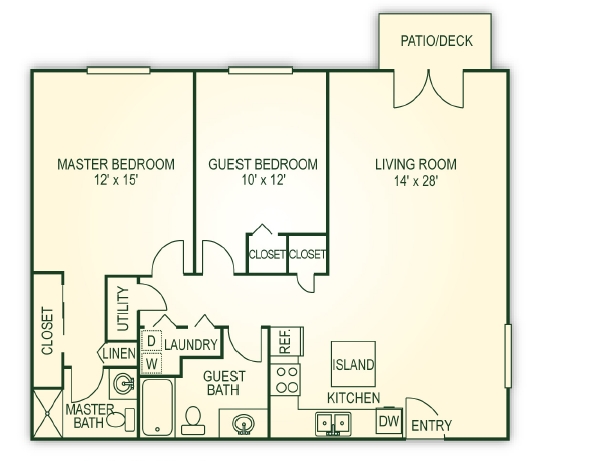 2BR/2BA - M & I Apartments