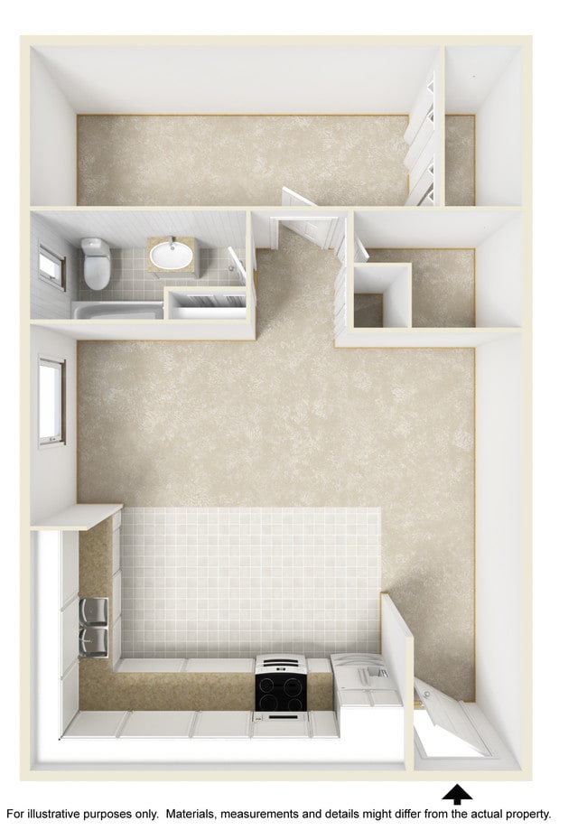 One Bedroom Floorplan - Penfield Skyline Apartments