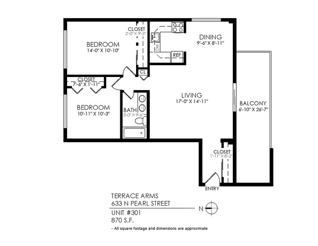 Floorplan - Terrace Arms Apartments