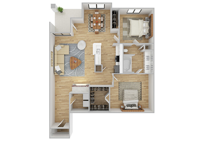 2 Bedroom | 1 Bath | 950 SF - The Oasis Apartments