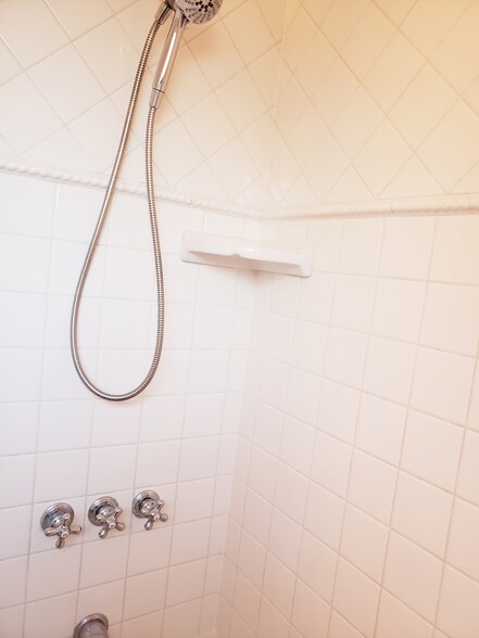 Tile shower walls, hand-held shower head - 1022 N Parish Pl