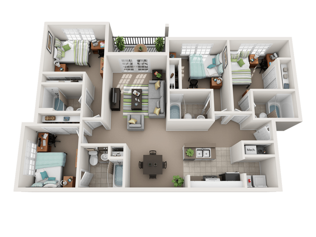 Floorplan - University Courtyard Athens Student