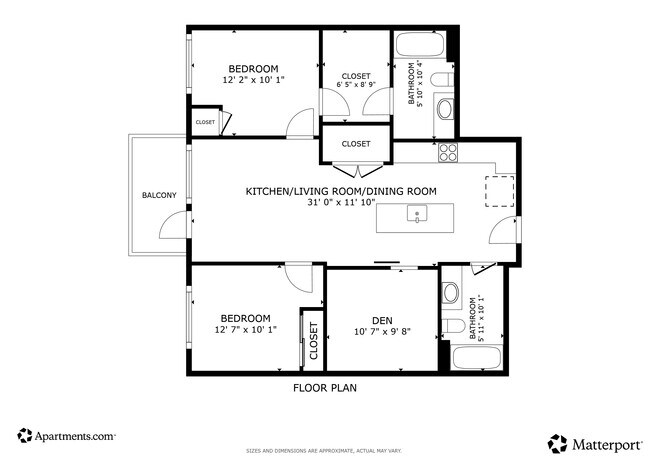 2BR, 2BA - 999SF - Eastrail Flats
