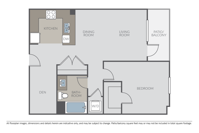 1 Bed 1 Bath Den A - Silver