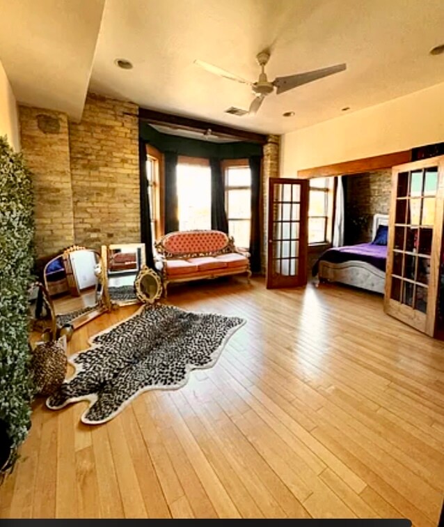 Master bedroom with French doors and added privacy to sleeping quarters - 712 S 2nd St