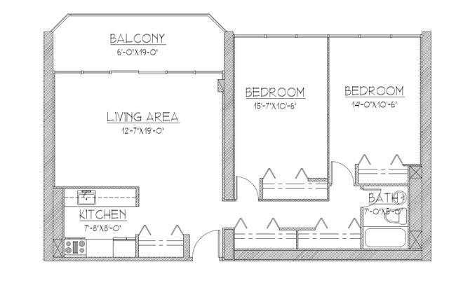 2BR/1BA - Brookside Terrace Apartments