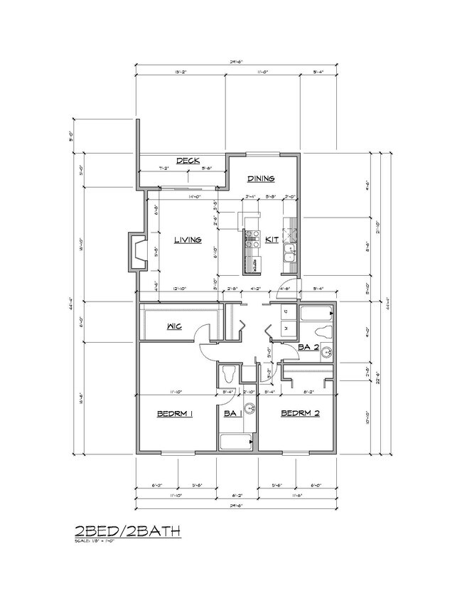 2BR-2BA Floor Plan - Beachwood Homes in Kirkland