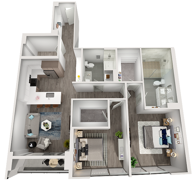 C3 Athena 1346 sq ft 2-2 - Aspire Post Oak