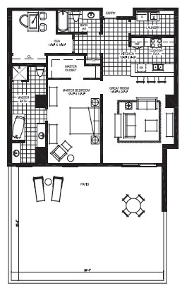 1BR/2BA - The Mark