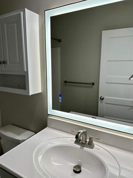 Elegant LED lighted mirror (brightness, color anti-fog options) - 2304 Belle Ave NE
