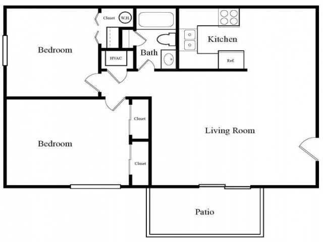 2 Bed 1 Bath Handicap - Fairway Apartments