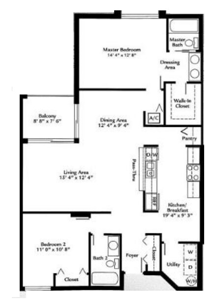2BR/2BA - Lakeside Condominiums