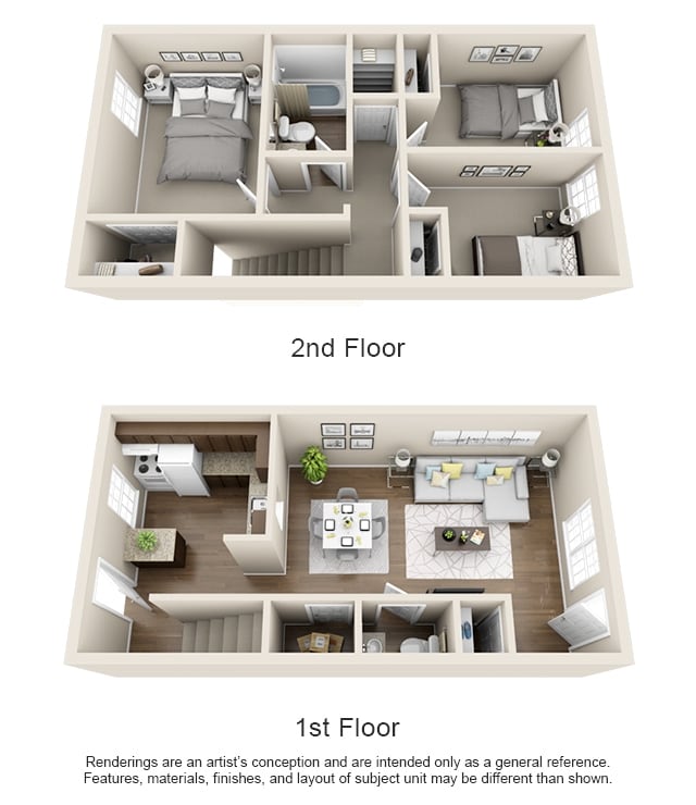 3D Floor Plan - 400 North Townhomes