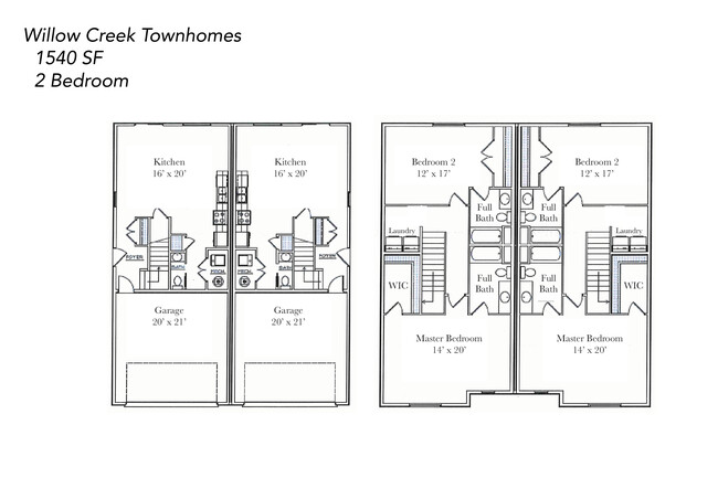 Floorplan - Willow Creek Townhomes