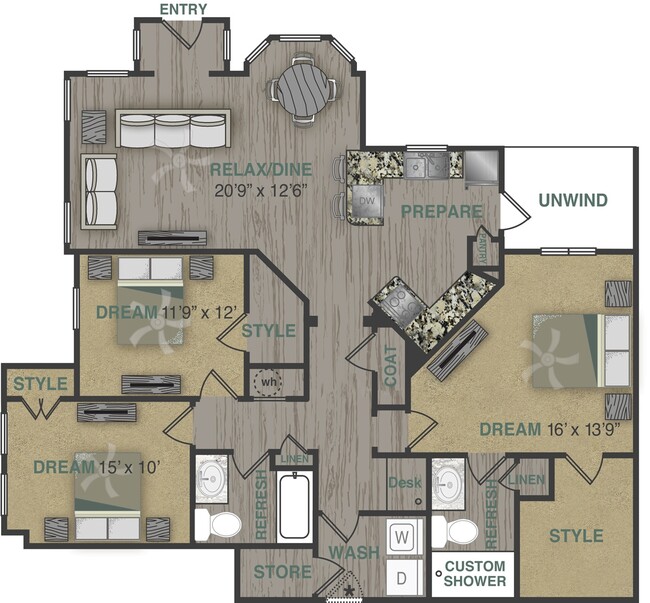 Floorplan - Stonepost Crossing Apartments