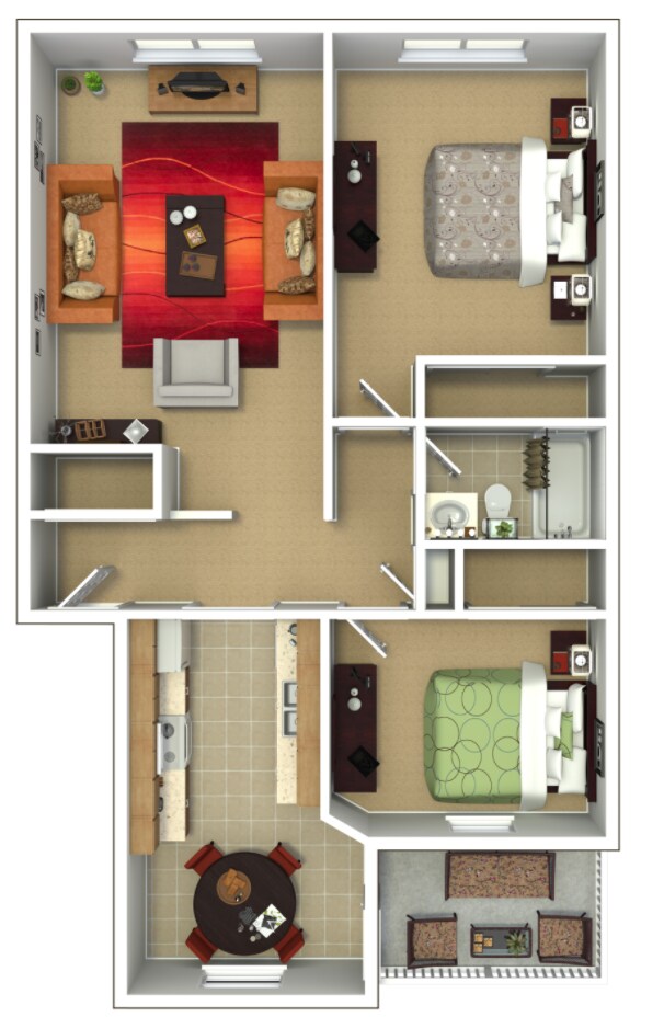 Floorplan - Grecian Terrace Apartments
