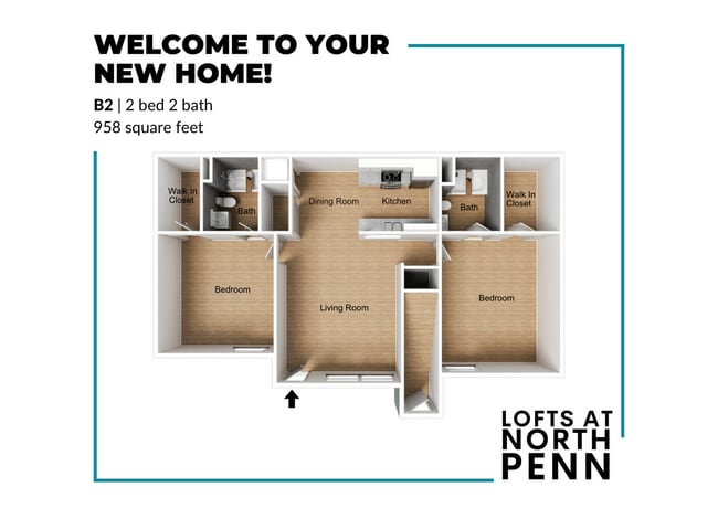 2/2.00 Floor Plan - The Lofts at North Penn