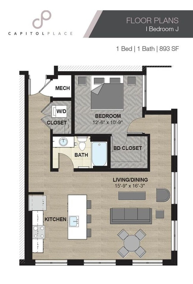 Floorplan - Capitol Place Apartments