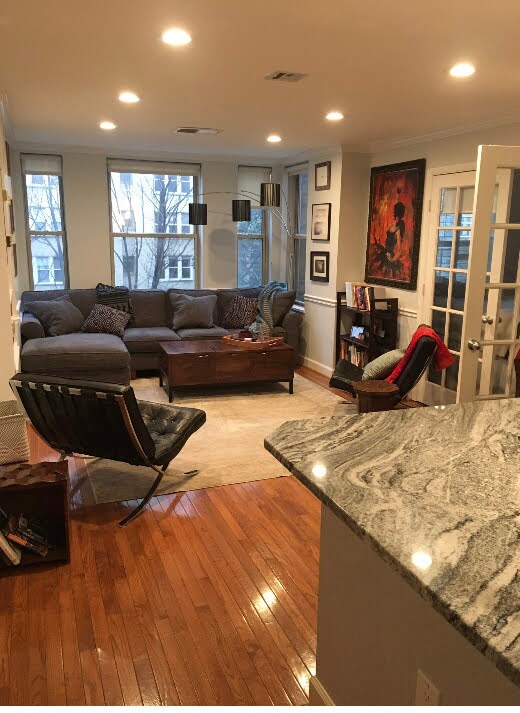 Living room (and bedroom) from kitchen - 2440 16th St NW