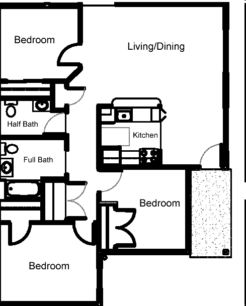 3BR/1.5BA - Geneva Greens Apartments