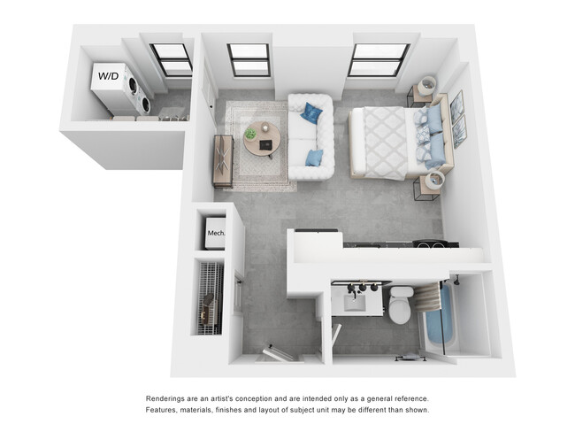 Clara - Studio, 1 Bath, 484 sq. ft. - 142 West York