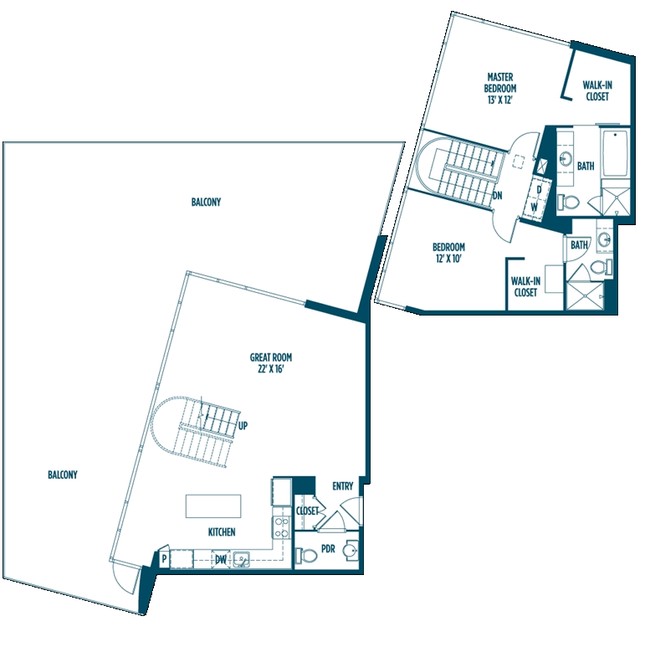 2BR/2.5BA K 1435 sqft - Foundry Lofts