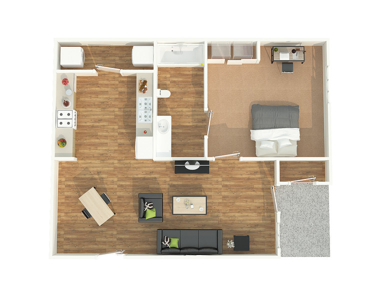 One Bedroom Floor Plan - Stadium Park