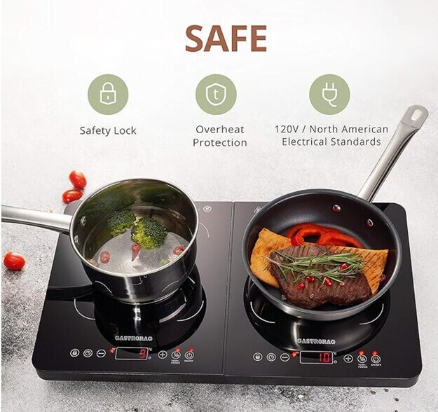23. Double induction cooktop (with safety lock & overheat protection) - 137 E 755 S