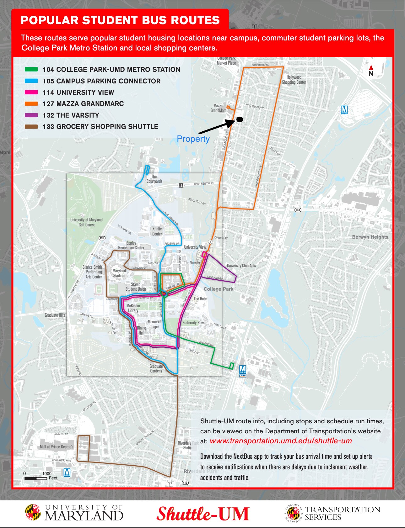 UMD SHUTTLE MAP AND HOME LOCATION - 9510 48th Ave