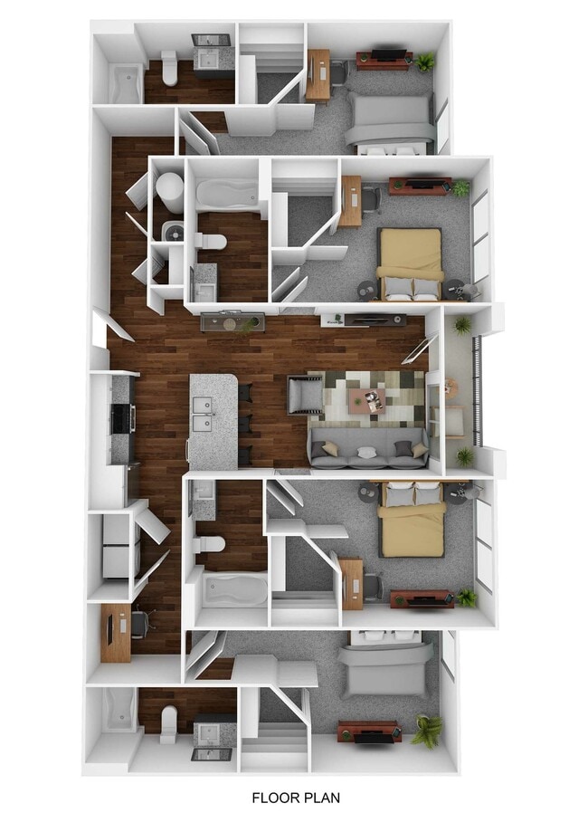 East Village D1A Floor Plan - The Drake