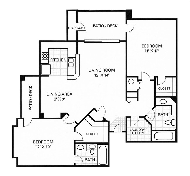 2BR/1BA - Orchard Park Apartments
