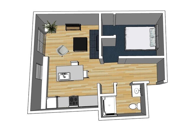 Floorplan - Beautiful Studio and One Bedrooms West Gra...