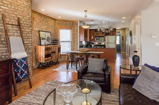dining and kitchen POV from living room 2 - 3436 N Ridgeway Ave