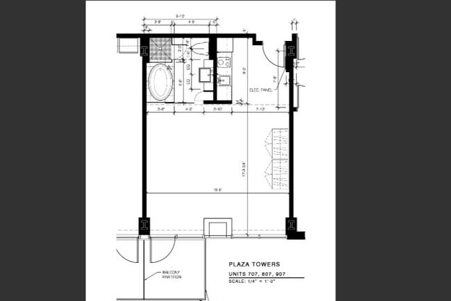 STUDIO FLOOR PLAN - Plaza Towers Condominiums