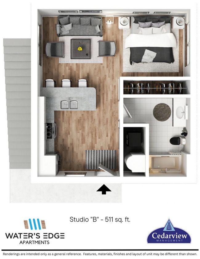 Floorplan - Waters Edge Apartments Bloomington