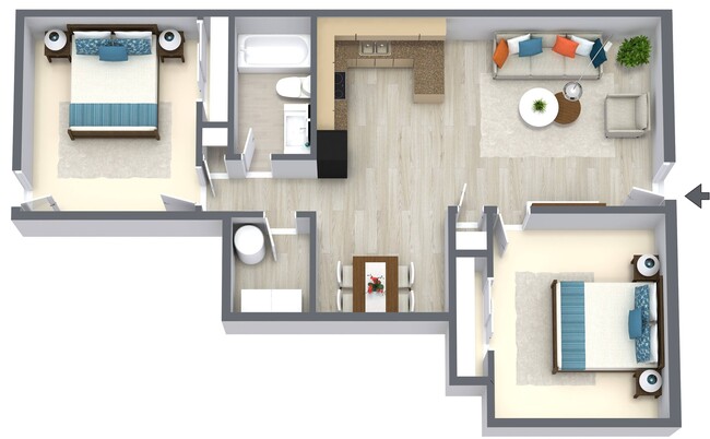 2 Bedroom Fleetwood - 20 East Apartments