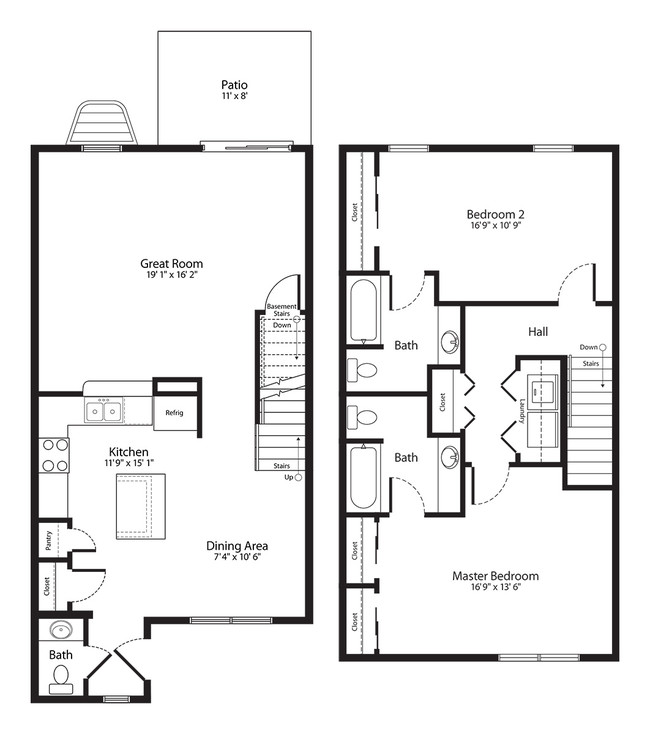 The Crosswind (2 BR/2-1/2 Bath) - Wynchase