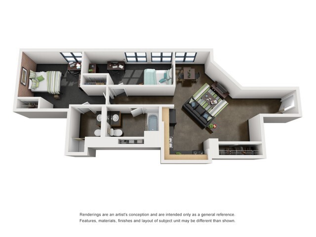 Washington 3D Floorplan - Tailor Lofts