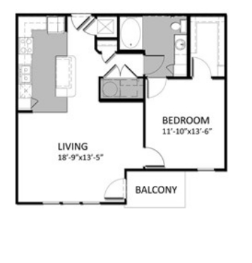 A-3 1Bedroom - Corner - Auburn Square Apartments