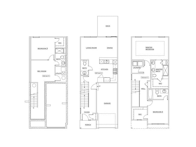 3 Bedroom/3.5 Bath Floor Plan - Eagle Creek Townhomes