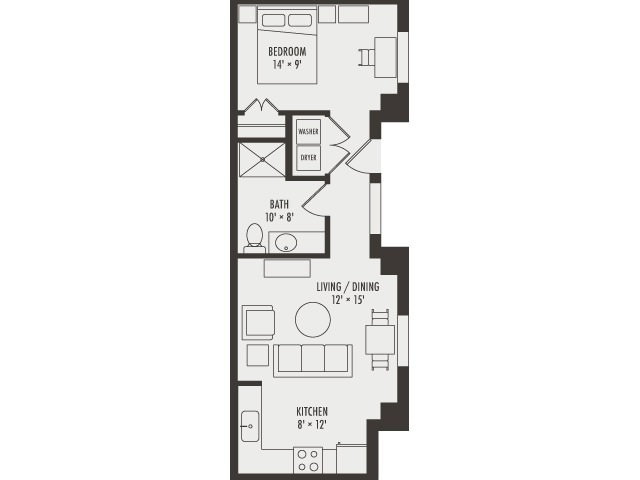 Hubble floor plan - Northside Apartments