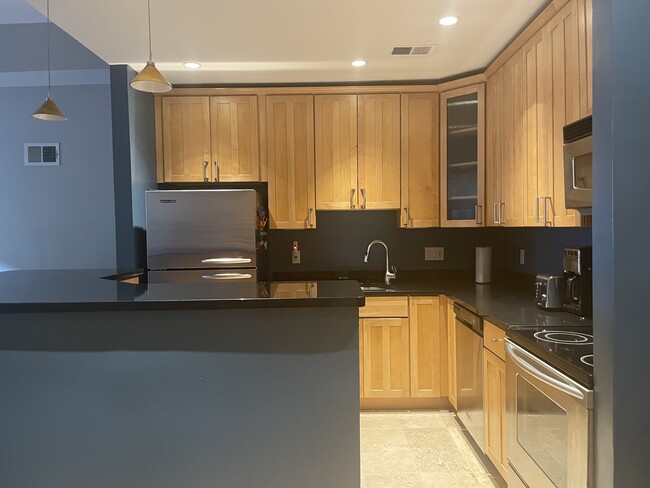 Kitchen with granite countertops, stainless steel appliances and plenty of storage - 1718 U St NW