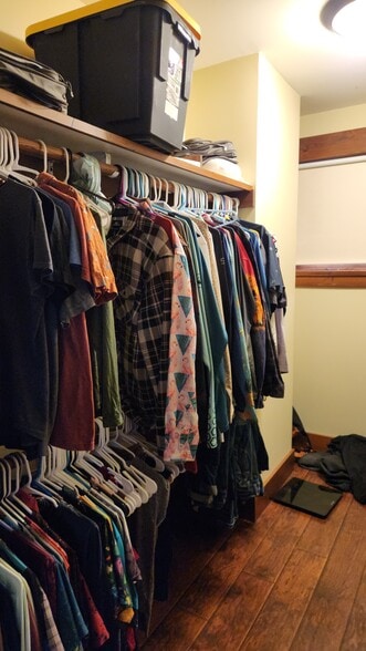 Walk in closet. There is a dresser in the closet - 6710 Farm To Market Rd
