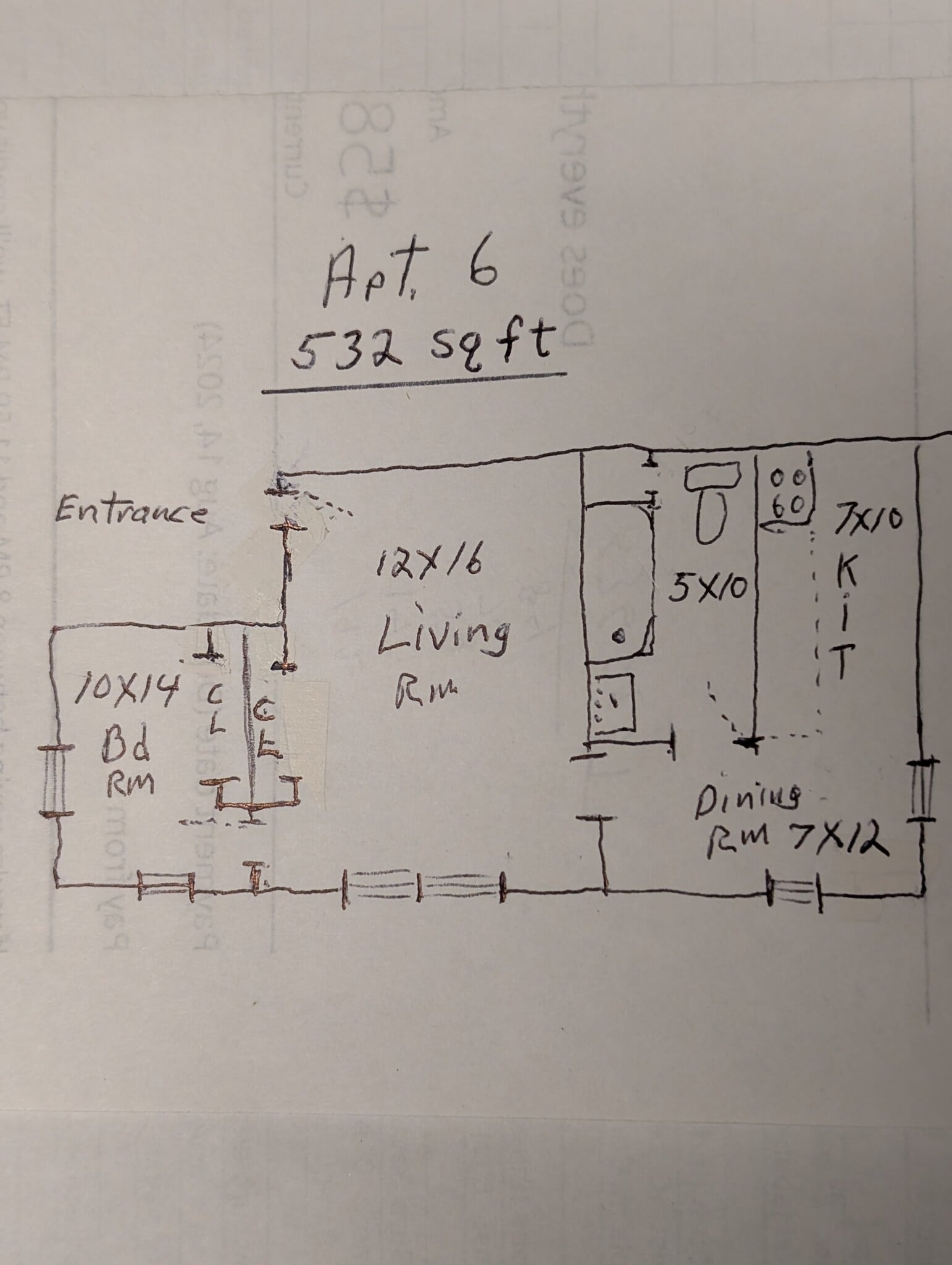 Floor Plan - rough sketch - 3901 James St