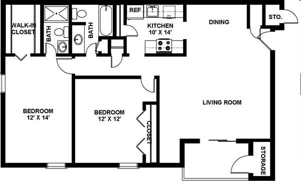 Floorplan - 10 West Apartments