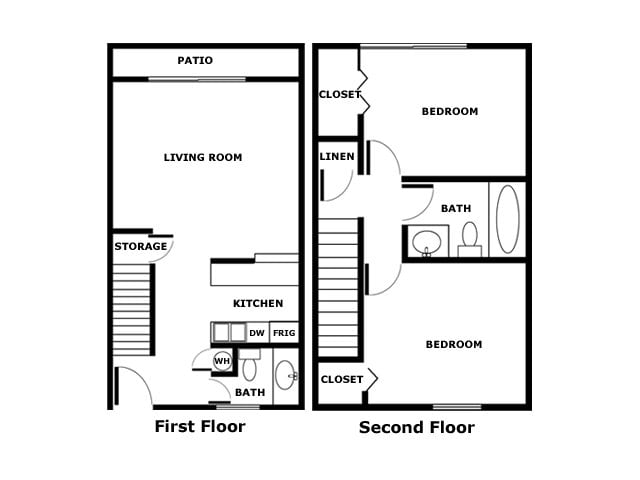 2 Bedroom Townhouse sq ft 800-800 - Sonoran Ridge Apartments