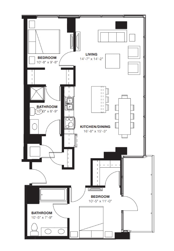2E-2 Bed - E2 Apartments